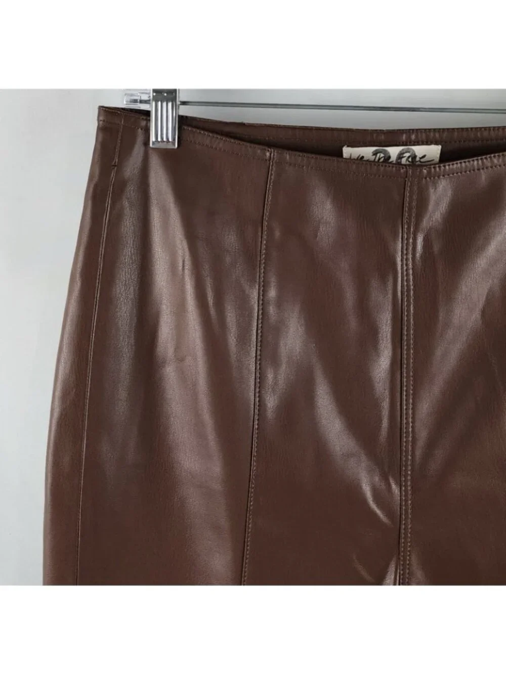 We The Free Jeans Womens 30x28 Brown Spitfire Faux Leather Skinny Side Zip Pant
